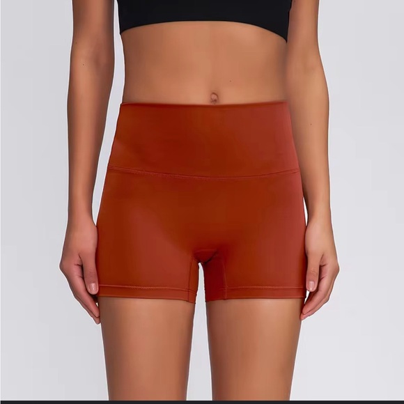Yogalicous Lux Red Biker Shorts - Picture 1 of 5